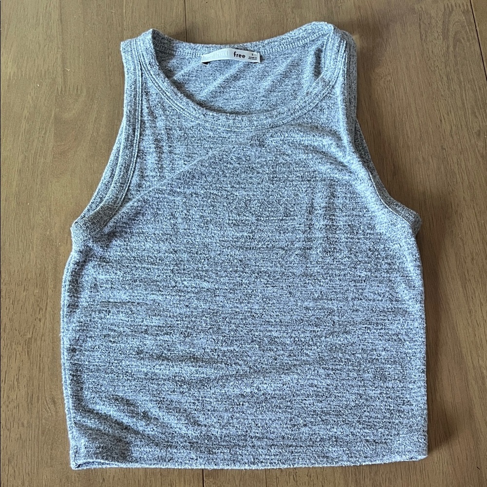 Wilfred Heather Gray cropped tank top, small